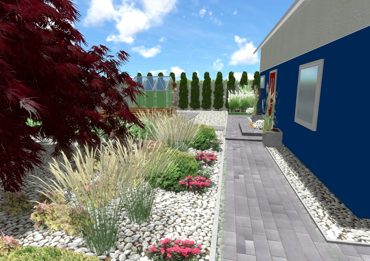 Ogród z warzywnikiem w Łodzi.