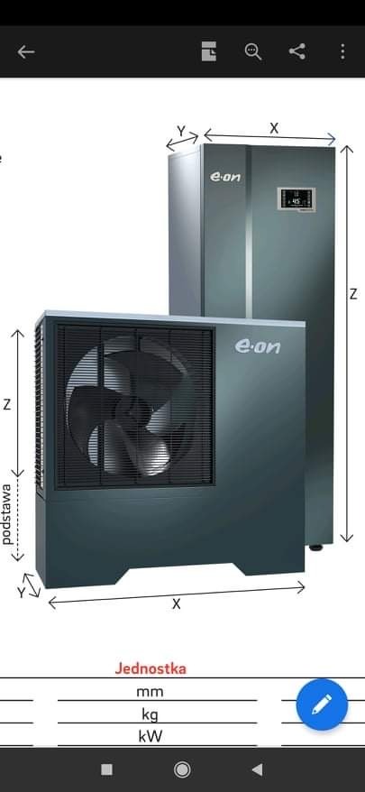 pompa ciepła - jednostka wewnętrzna i zewnętrzna