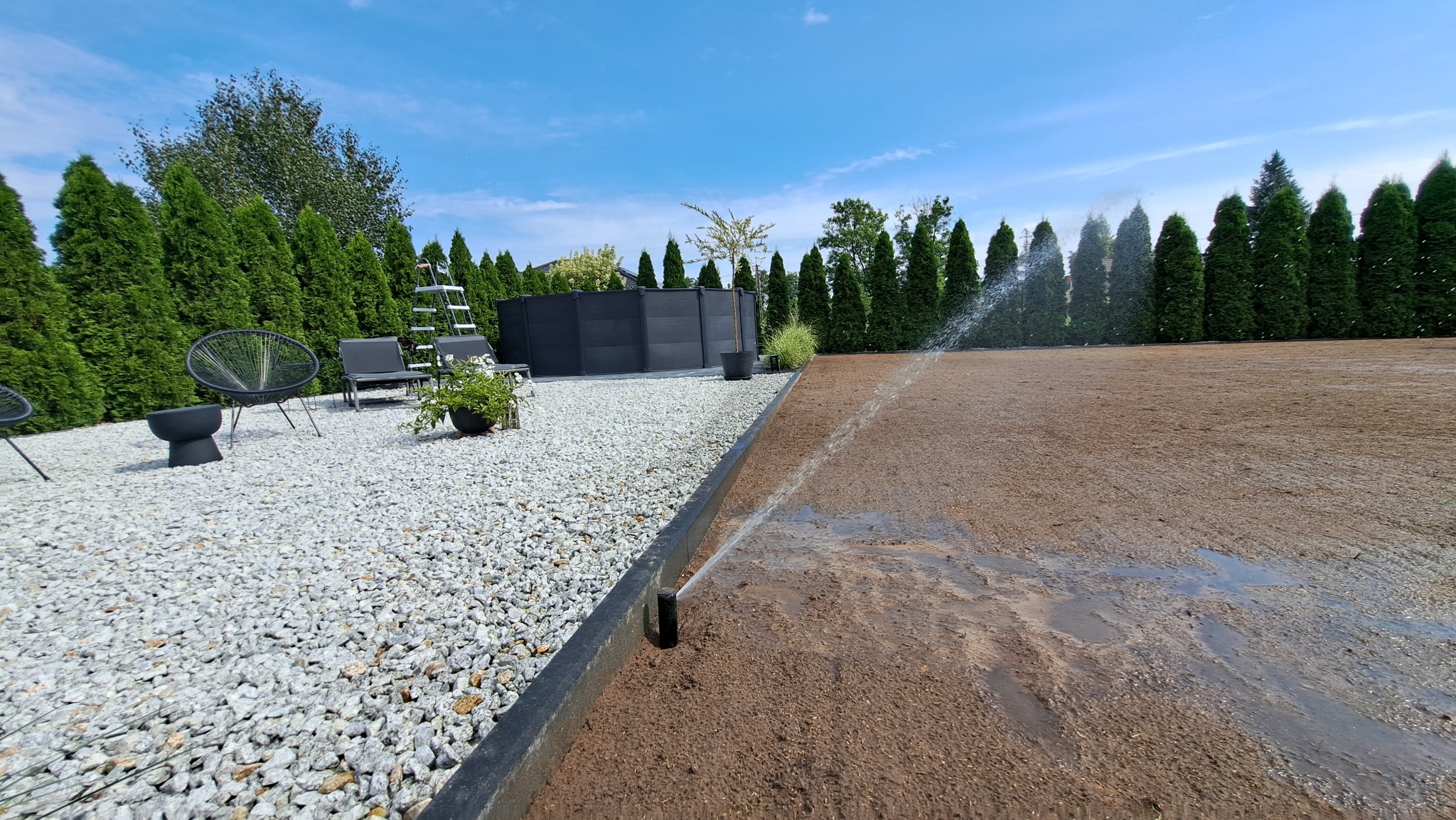 System automatycznego nawadniania, zakładanie trawnika z siewu i z rolki