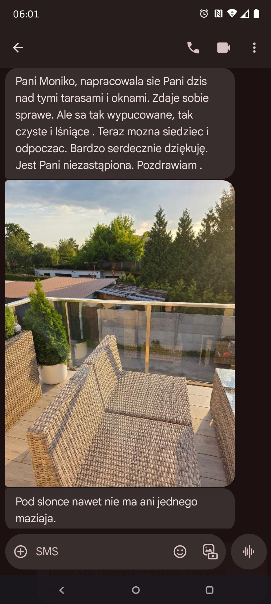 Cudowne uczucie dostać taką wiadomość po przybyciu klientów do domu :)