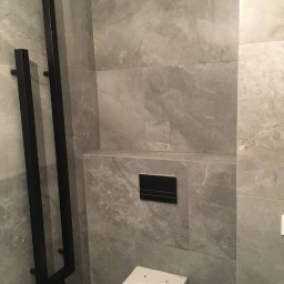 Kompleksowy remont łazienki, płytki 120x60 i 120x120, Wilanów.