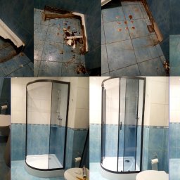 Usłgi montażowe wyposażenia wnętrz - Etapy instalowania nowego brodzika i kabiny.