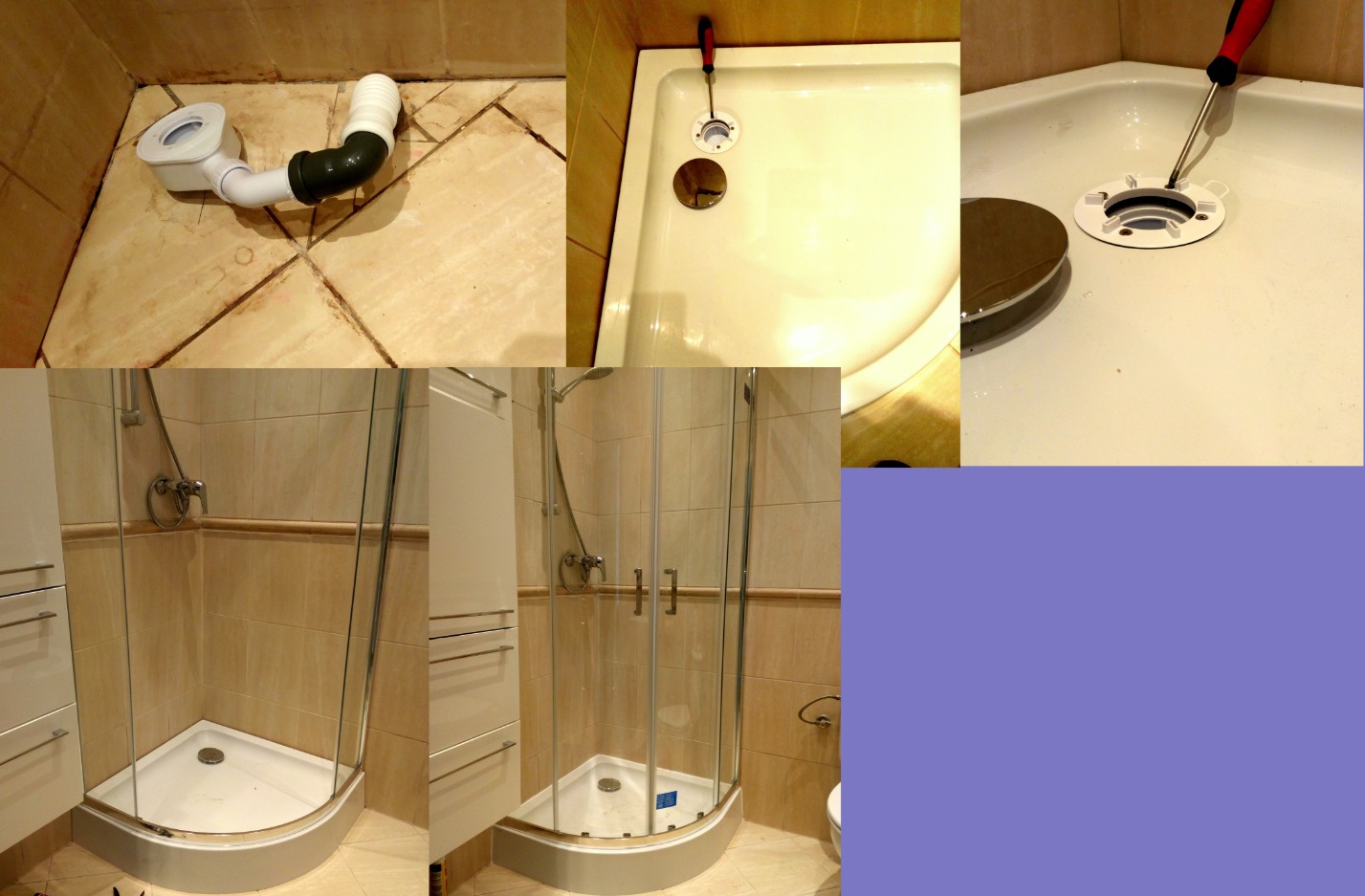 Montaż brodzika,kabiny prysznicowej.