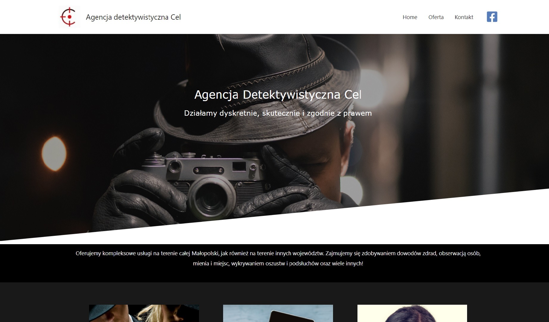 Strona Agencji detektywistycznej