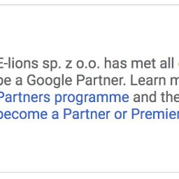 Status partnera Google