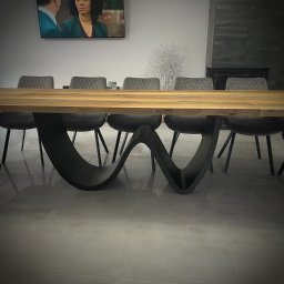 Podstawa do stołu ze stali czarnej malowanej proszkowo "FALA" 