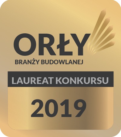 Złote godło konkursu Orły Branży Budowlanej, laureat konkursu 2019.