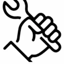 Stylizowany rysunek ręki trzymającej klucz francuski, pod spodem napis 'Serwis AGD'.