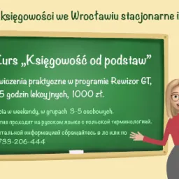 Oferujemy również kurs z podstaw księgowości. Więcej informacji udzielimy przez tel. Zapraszamy!