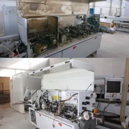 Czyszczenie suchym lodem Przed i po.