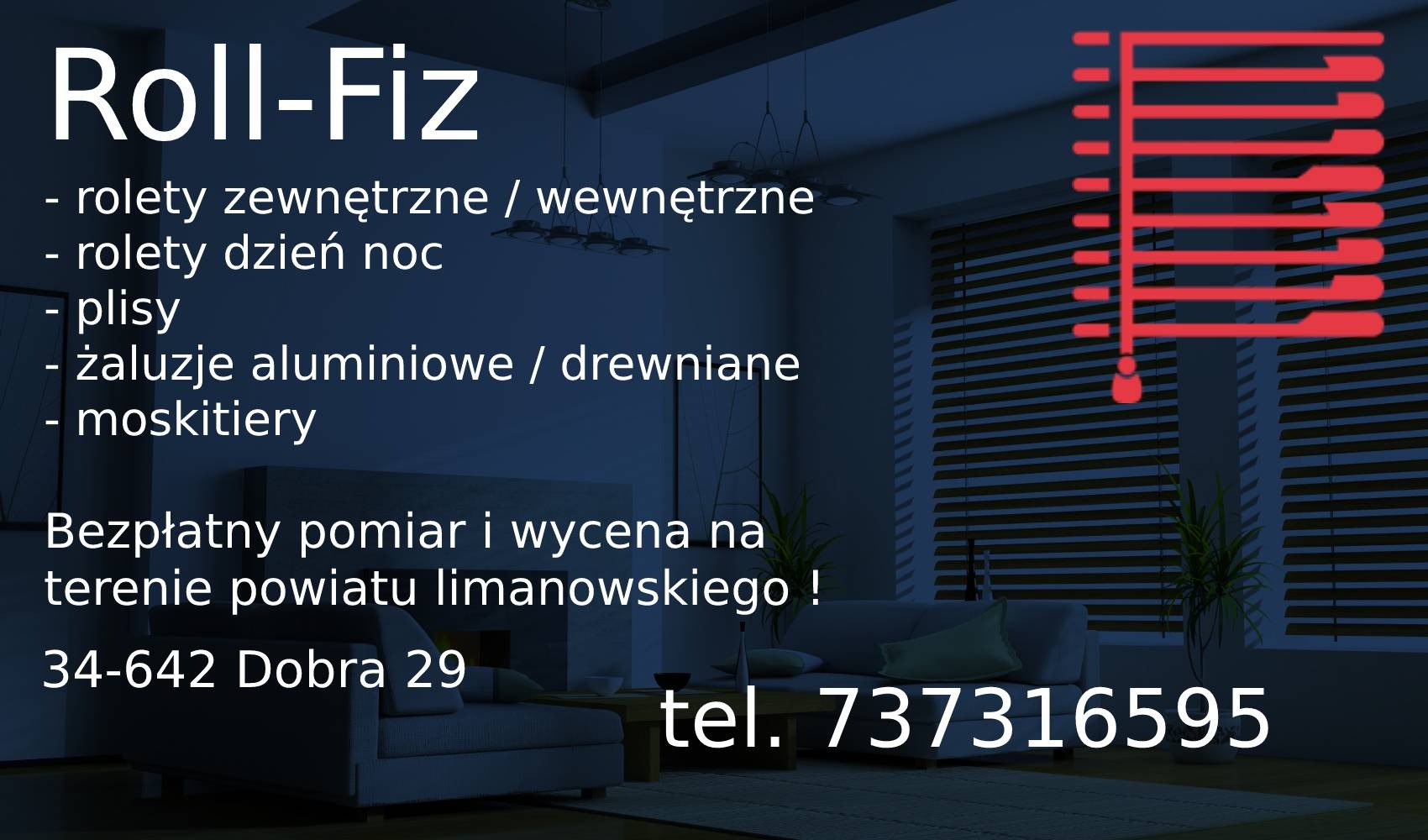 Rolety Plisy Żaluzje Limanowa