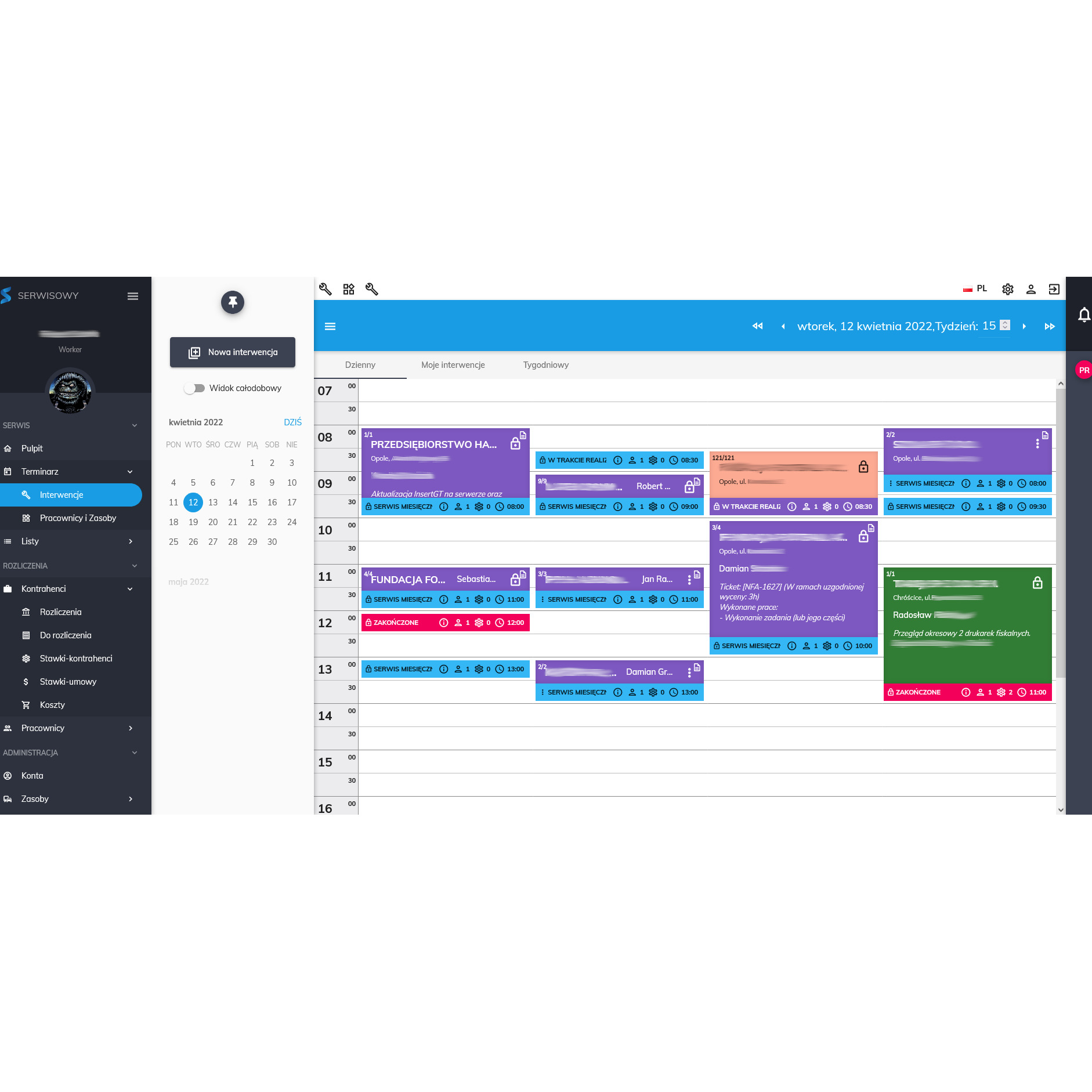Kompleksowe, autorskie narzędzie do zarządzania pracownikami, zasobami, zleceniami oraz umowami w przedsiębiorstwie.