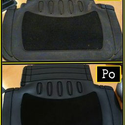 Dywanik samochodowy przed i po