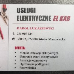 EL KAR usługi elektryczne Karol Łukaszewski - Doskonałe Instalatorstwo Oświetleniowe Ostrów Mazowiecka