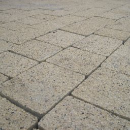 Typowa kostka dekoracyjna po ułożeniu na posesji.