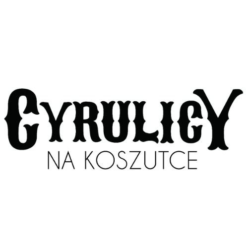 Czarno-białe logo salonu 'Cyrulicy na Koszutce' z ozdobną czcionką.
