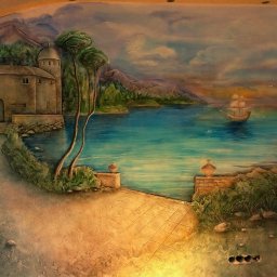 Listek Ogrody - Płaskorzeźbie z malowaniem