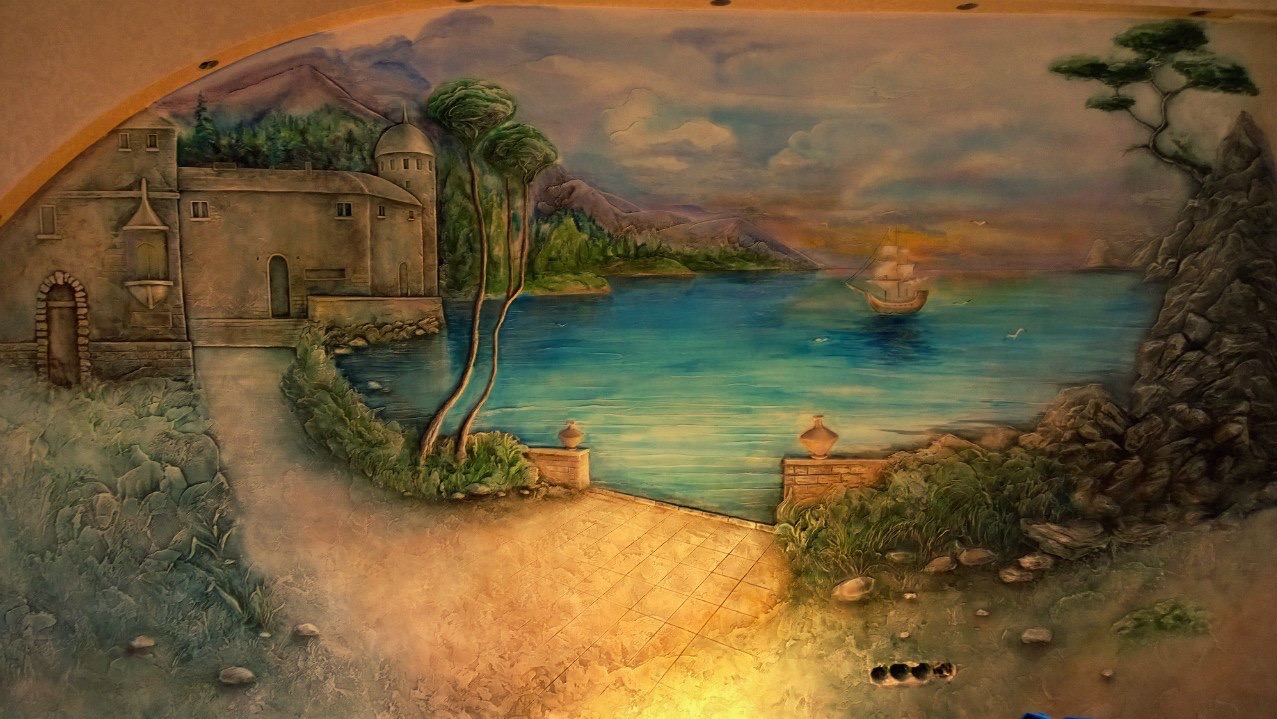 Płaskorzeźbie z malowaniem