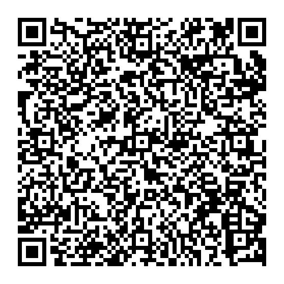 Czarno-biały kod QR z trzema kwadratami w rogach.