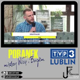 Jakub Kruczek Trener Personalny Lublin podczas programu w TVP3 Lublin