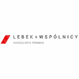 Logo kancelarii prawnej Lebek & Wspólnicy z czerwonym akcentem graficznym po lewej stronie nazwy.