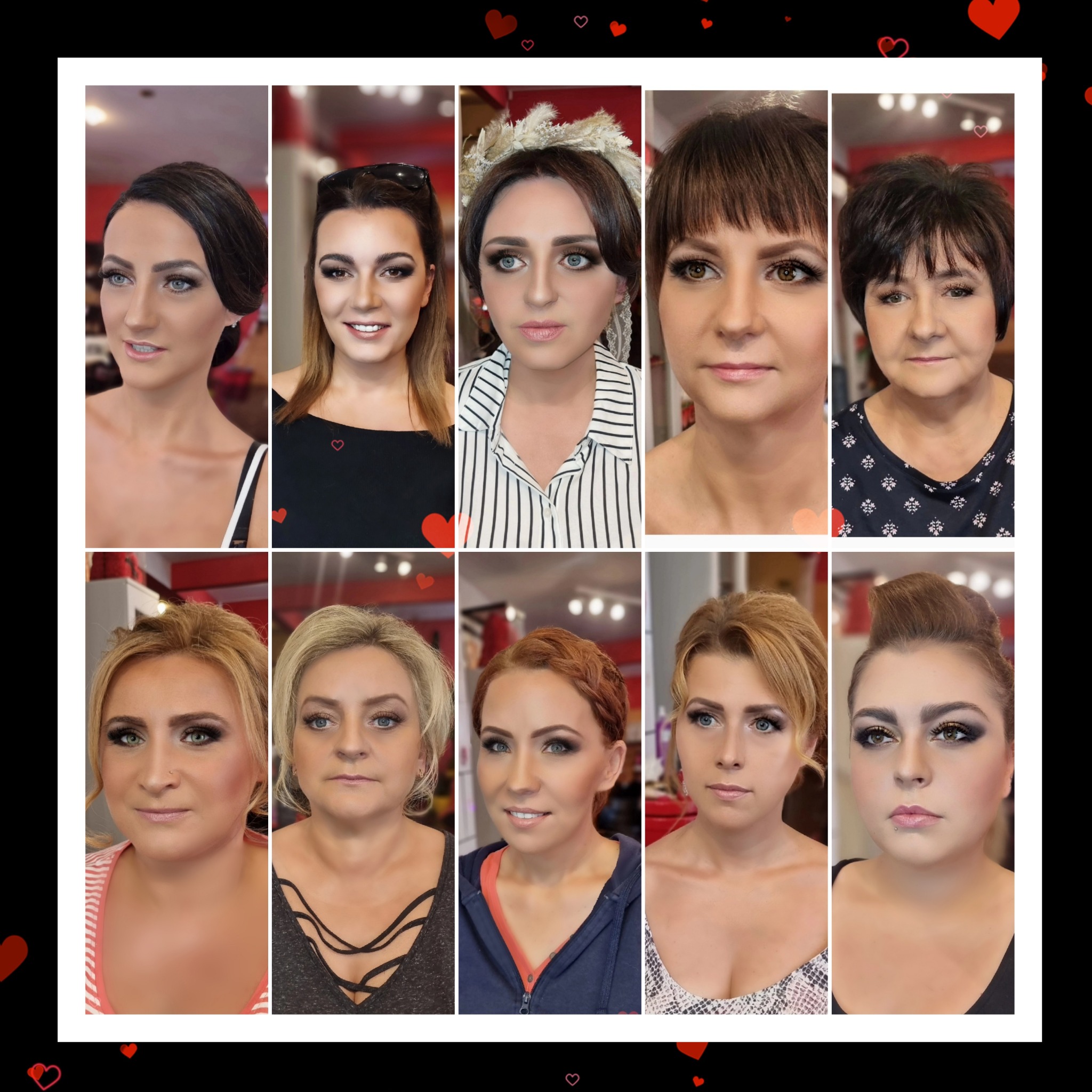 Makijaże: dzienny, wieczorowy, ślubny oraz cery dojżałej.