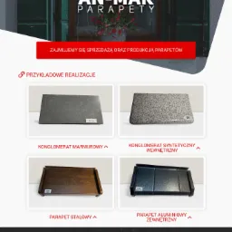 Prezentacja firmy AN-MAR PARAPETY oferującej sprzedaż i produkcję parapetów, z przykładami realizacji: konglomerat marmurowy, konglomerat syntetyczny wewnętrzny, parapet stalowy i aluminiowy...