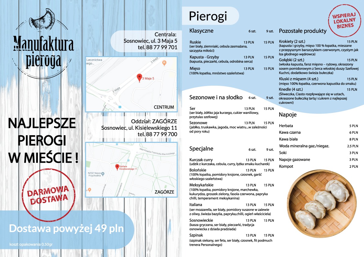 ulotka, branża gastronomiczna