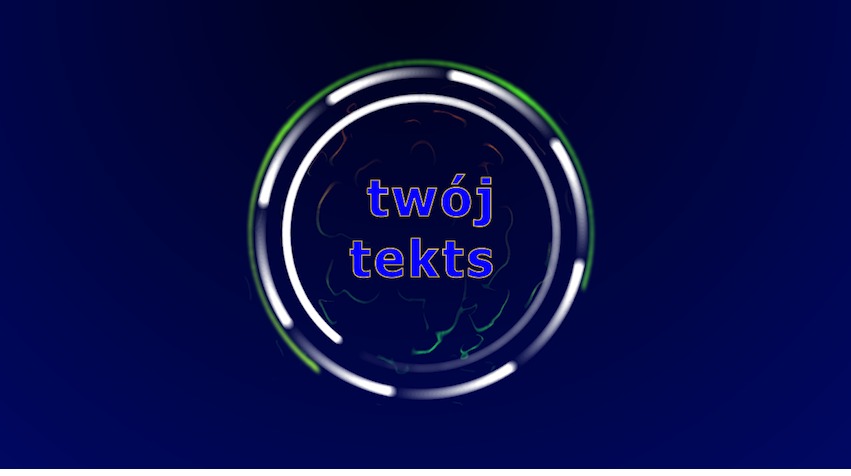 Animowane spiralne logo z wybuchającym tekstem