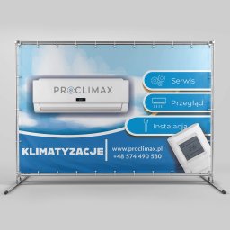 Baner sprzedażowy dla firmy zajmiującej się klimatyzacjami Proclimax