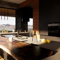 Projekt kuchni z wyspą w domu jednorodzinnym