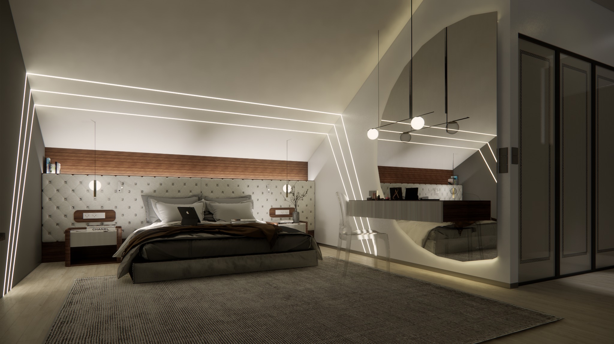 Projekt sypialni w domu jednorodzinnym