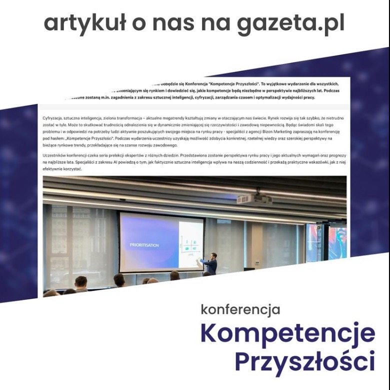 Prezentacja na konferencji o priorytetach, prelegent wskazuje slajd na ekranie, widoczni słuchacze.