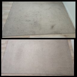 Pranie dywanu, zdjęcia przed i po 