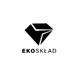 Logo firmy 'EKOSKŁAD' z Osieka, przedstawiające stylizowany, czarny diament z wewnętrznymi podziałami, umieszczone na białym tle.