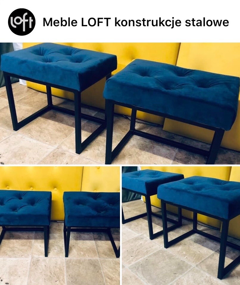 Pufki tapicerowane Loft