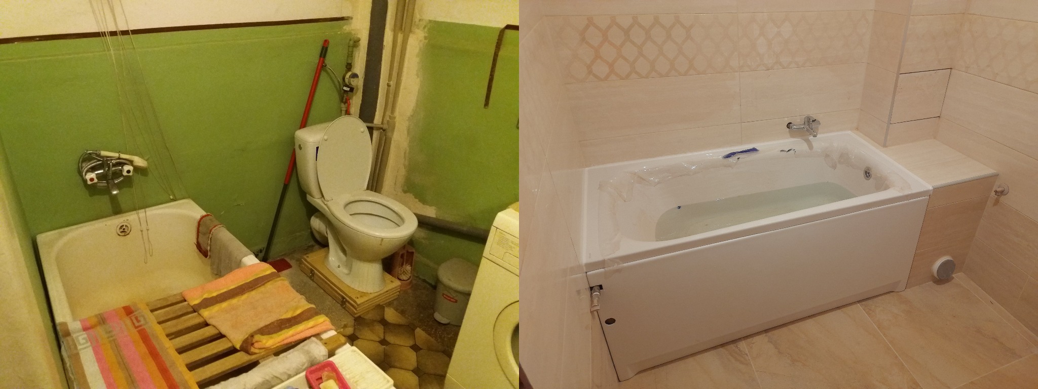 Łazienka przed i po remoncie