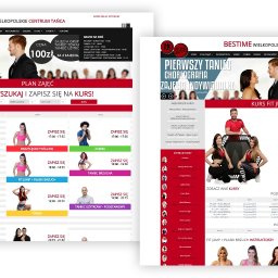 Projekt strony www firmy z branży nauki tańca i zajęć fitness