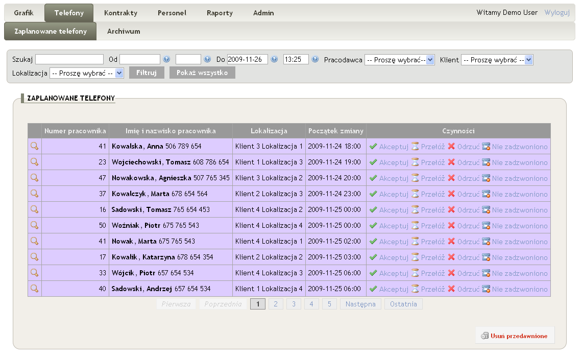 Oprogramowanie służące do planowania grafików pracy i zarządzania czasem pracowników