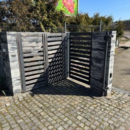 Wymurowanie ogrodzenia oraz pergoli gospodarczej, wraz z rozprowadzeniem instalacji pod napęd do bramy.
