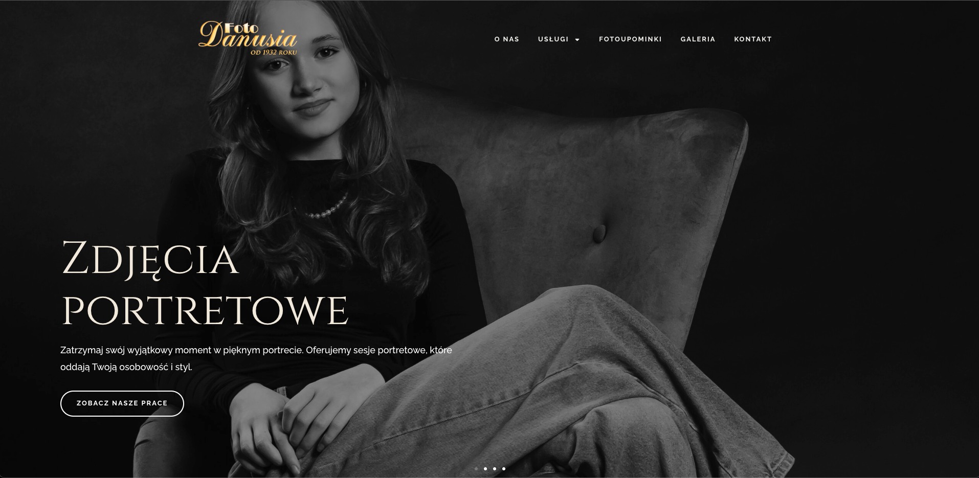 Strona internetowa studia fotograficznego fotodanusia.pl z Opola, prezentująca ofertę zdjęć portretowych.