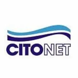 Logo firmy CITONET z niebieską falą nad nazwą.