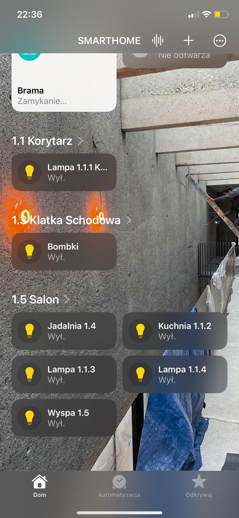 Obsługa automatyki budynkowej opartej o moduły wykonawcze Shelly, emulowane do aplikacji apple HOME (homekit)