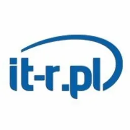Niebieskie logo 'it-r.pl' z charakterystycznym łukiem nad napisem, na białym tle.
