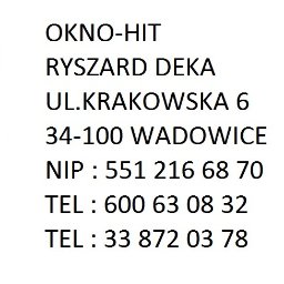 Okno-hit Deka Ryszard - Rolety zewnętrzne Wadowice