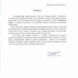 Skan referencji wystawionych przez Zakład Doskonalenia Zawodowego w Białymstoku, potwierdzających przeprowadzenie szkoleń z zarządzania czasem dla pracowników, z wyszczególnieniem celów, zakresu...