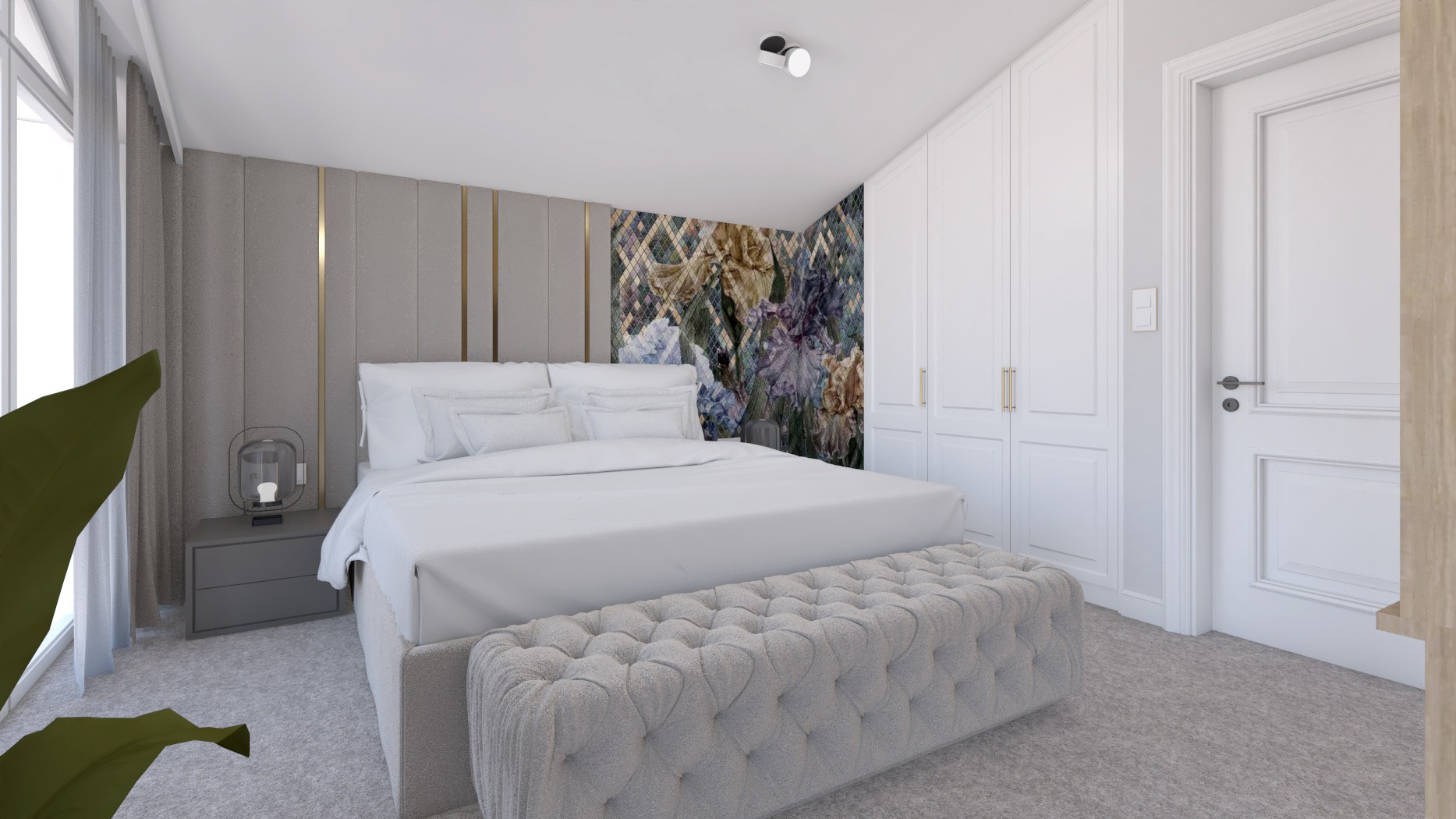 Otomin - sypialnia (projekt wykonany dla IDEALNIE pracowni projektowej)