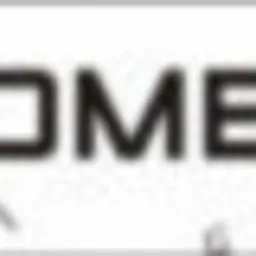 Logo firmy Domeko Group z szarym kwadratem i stylizowanymi literami na białym tle.