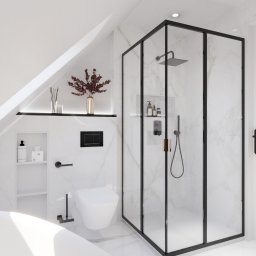 Łazienka na poddaszu -Black&White
