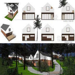 Zespół domków letniskowych w Krynicy Morskiej - etap projektowania.